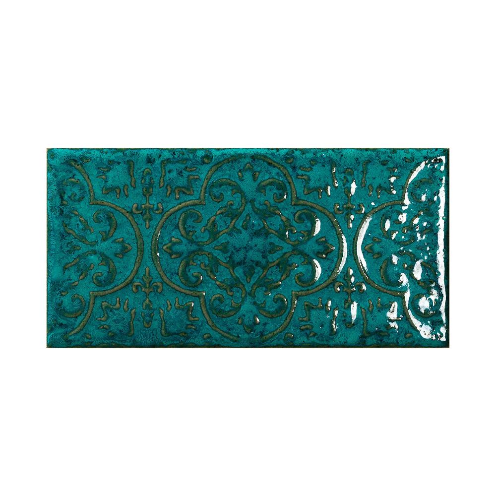 Zurbaran Turquesa Porcelain Tile 11.2 x 22.4cm-Delforno