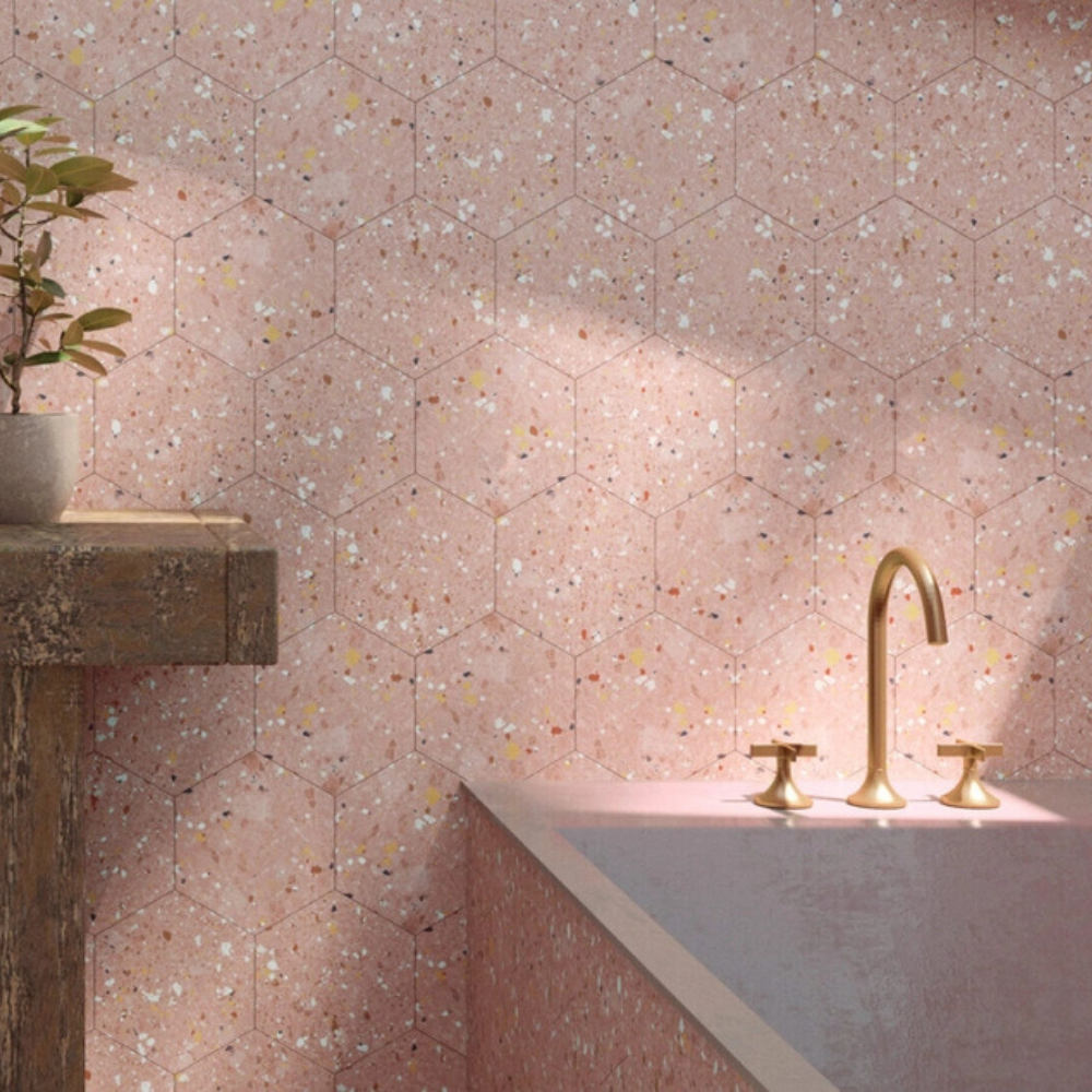 Arousa Rosa Porcelain Tile 25.8 x 29cm-Delforno