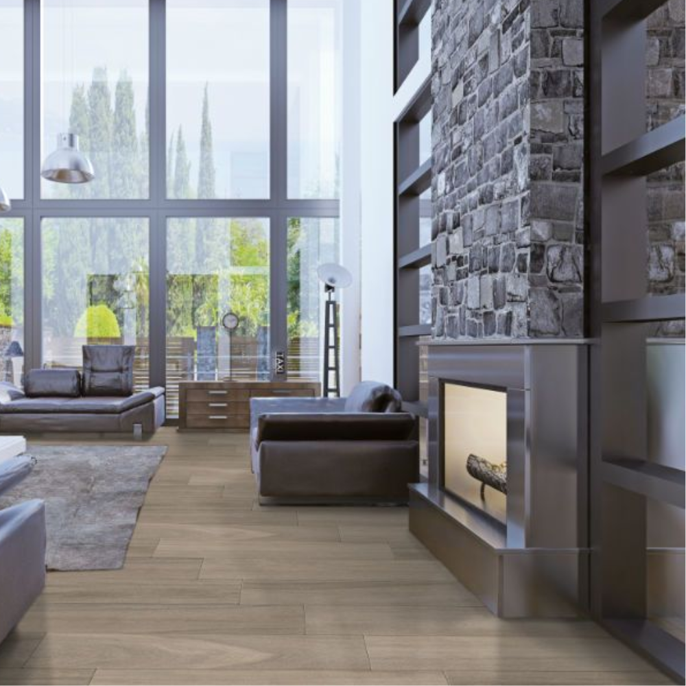 Douglas Tortora Wood Effect Porcelain Tile 23 x 120cm-Delforno