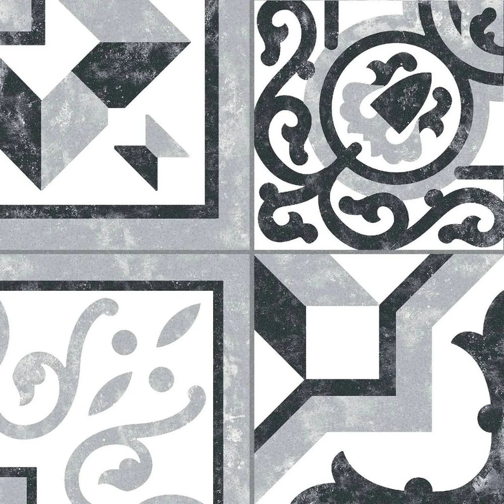 Borne Grey Patchwork Porcelain Tiles 25 x 25cm-Delforno