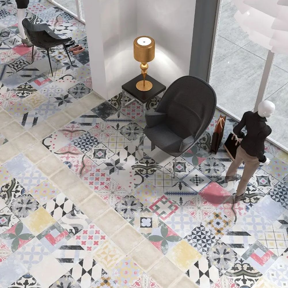 Pattern Floor Ina Colours Glazed Porcelain 25 x 25cm-Delforno Tiles & Timber-Delforno