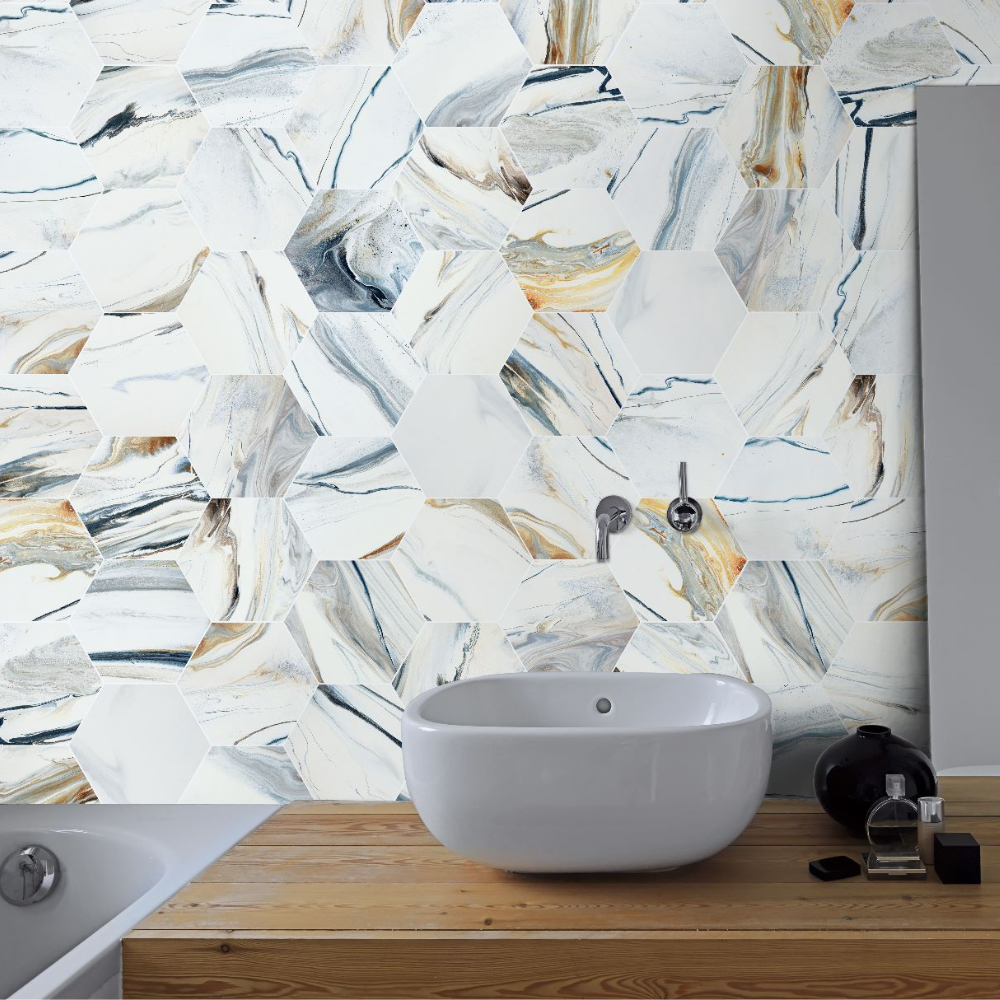 HEX Marmaris Sunset Porcelain Tile 22 x 25cm-Delforno