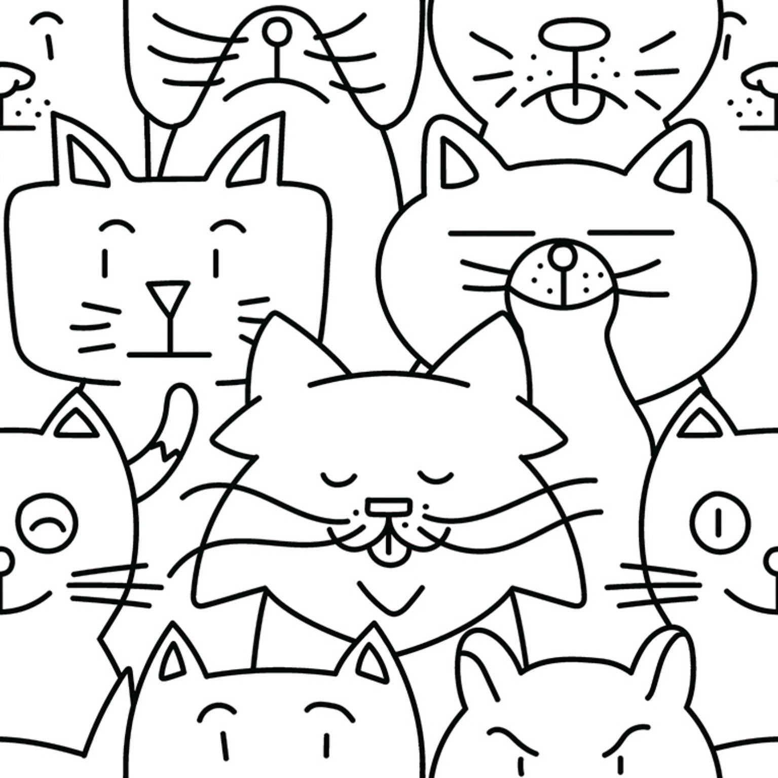 Pattern Floor Oh My Cat Glazed Porcelain Tile 25 x 25cm-Delforno