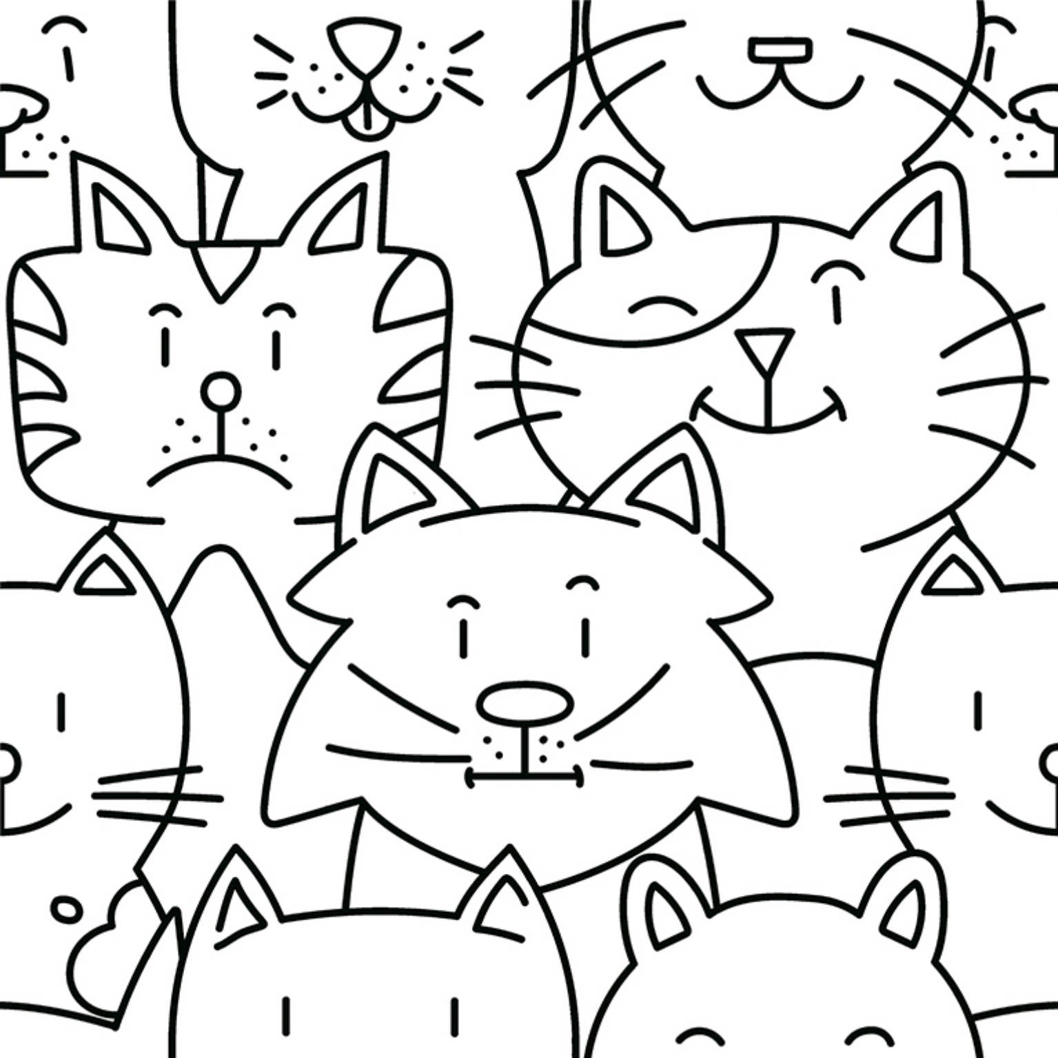 Pattern Floor Oh My Cat Glazed Porcelain Tile 25 x 25cm-Delforno