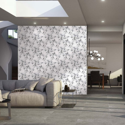 Deco Black & White Porcelain Tile 49.1cm x 98.2cm-Delforno