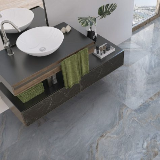 Bluemoon Gloss Porcelain Tile 49.1 x 98.2cm-Delforno