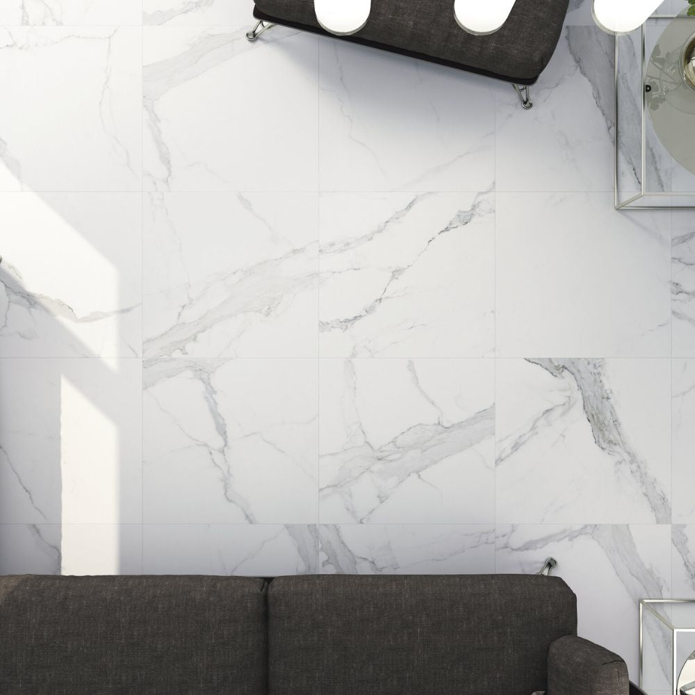 Statuario Mate Porcelain Tile 75 x 75cm-Delforno