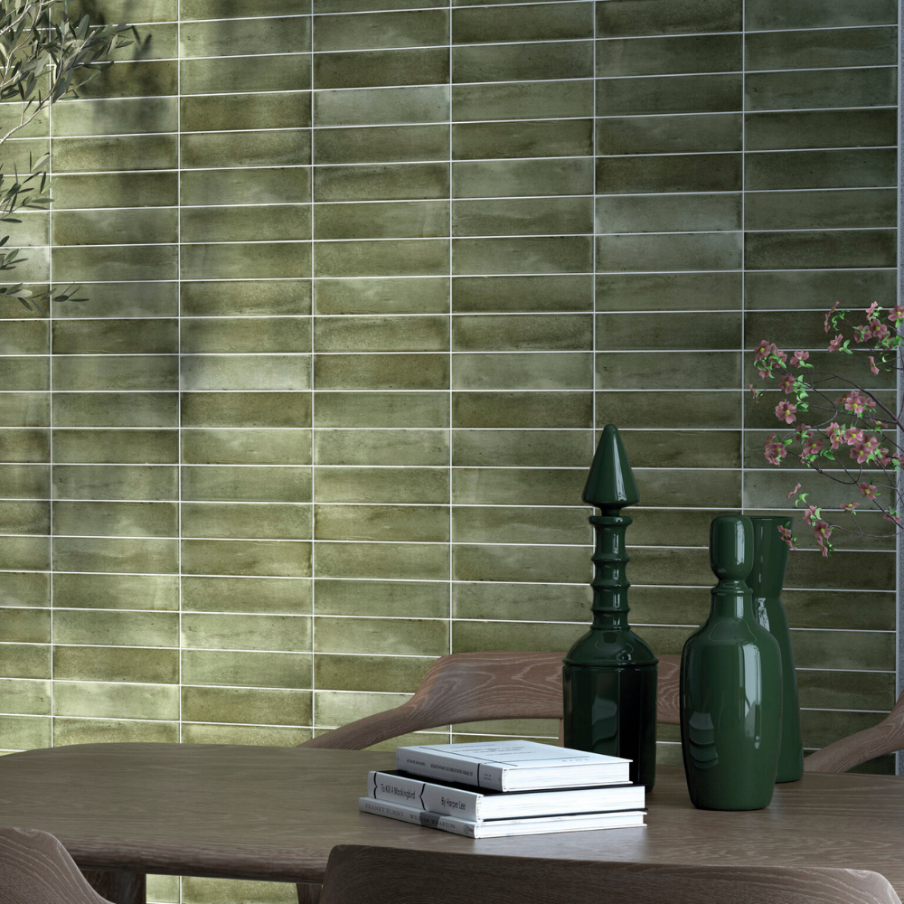 Nala Green Porcelain Tile 6 x 24.6cm-Delforno