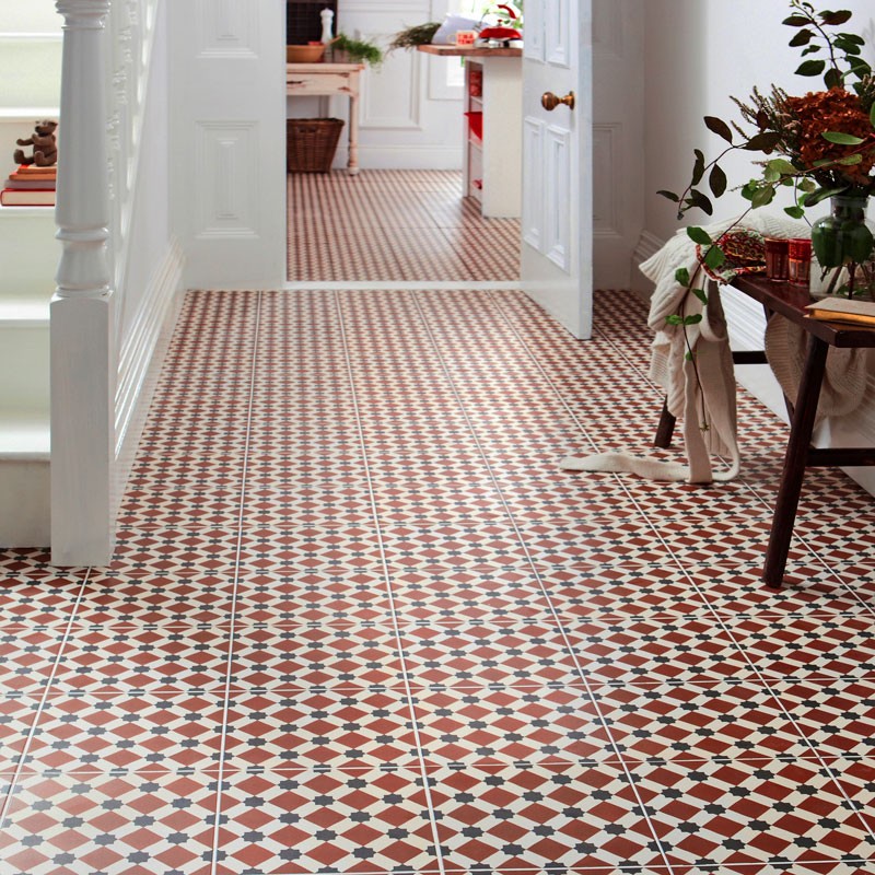 Henley Red Ceramic Tile 45 x 45cm-Delforno