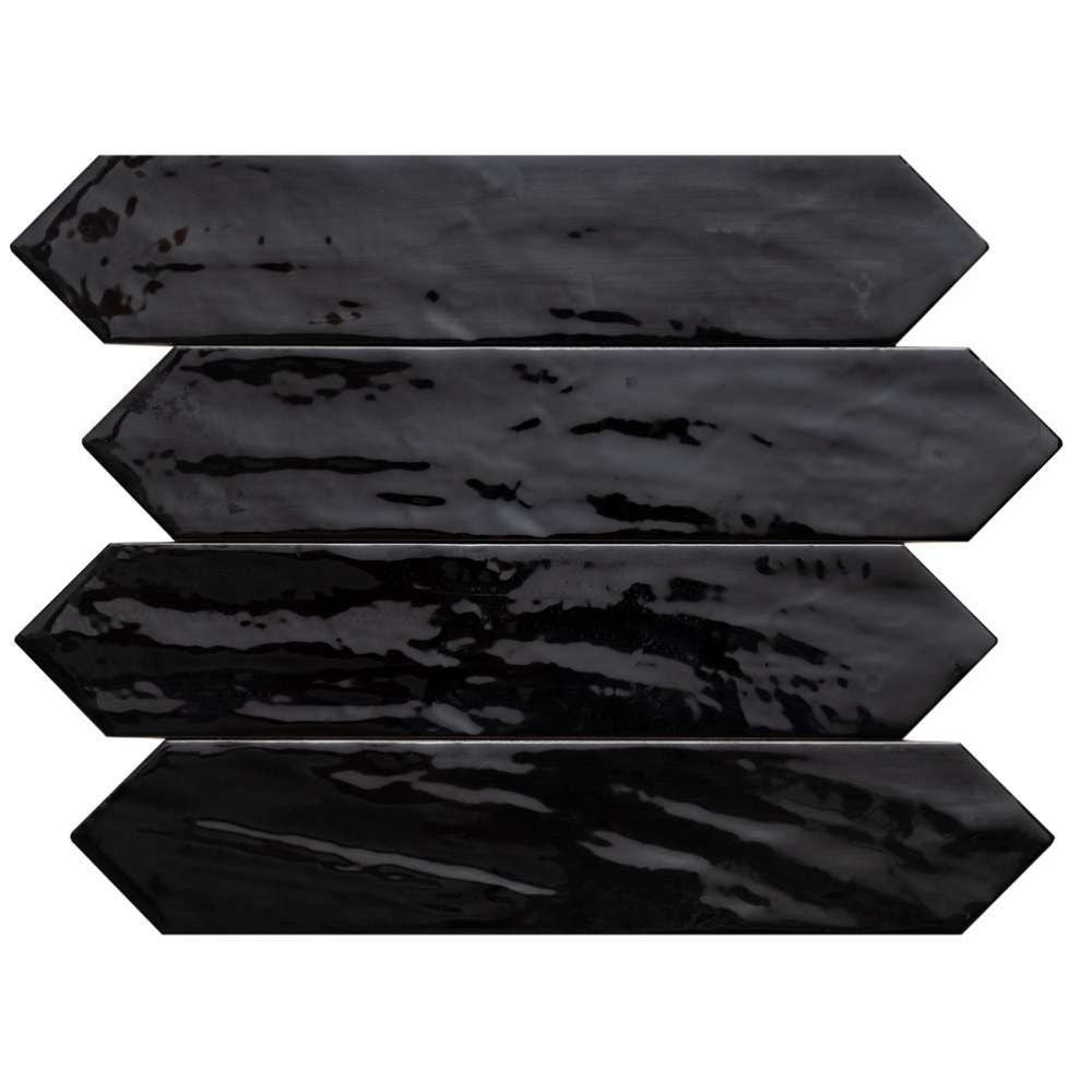 Tribeca Picket Black Ceramic Tile 6.5 x 33.2cm-Delforno