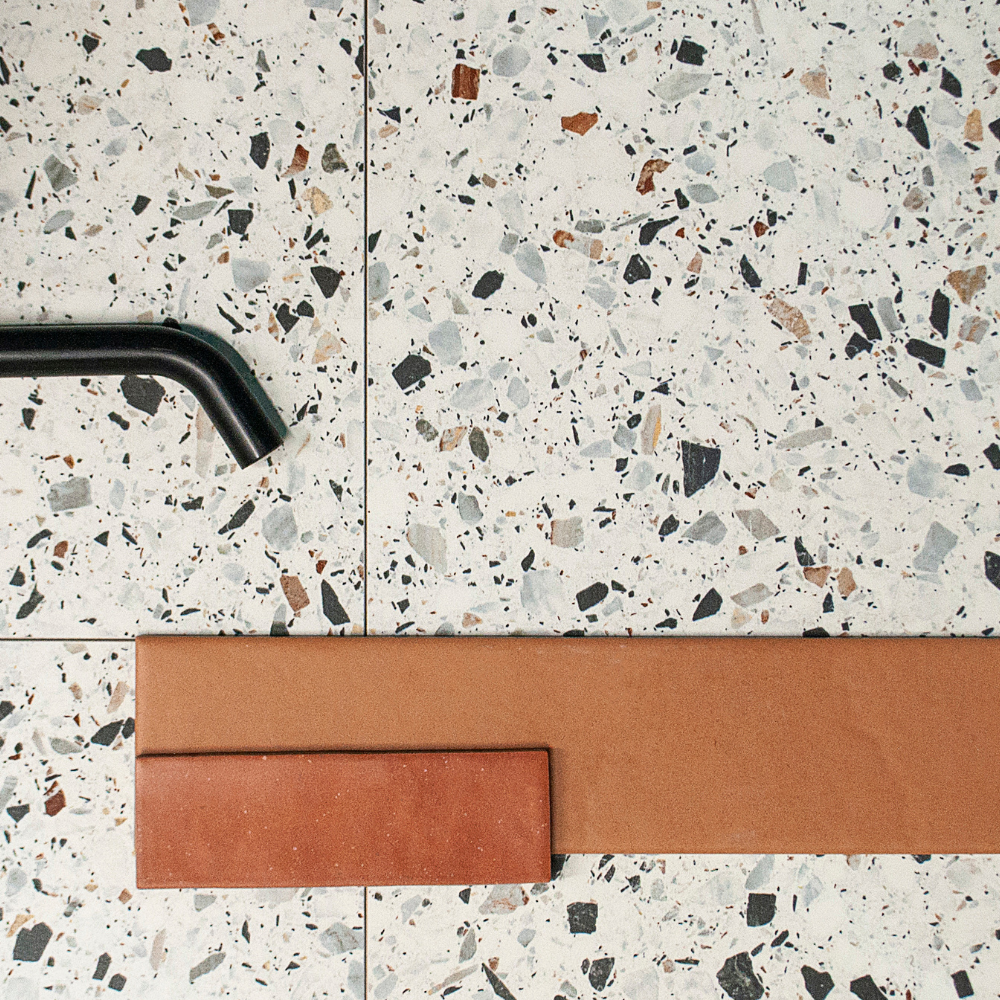 Terrazzo Melody White Porcelain Tile 60 x 60cm-Delforno