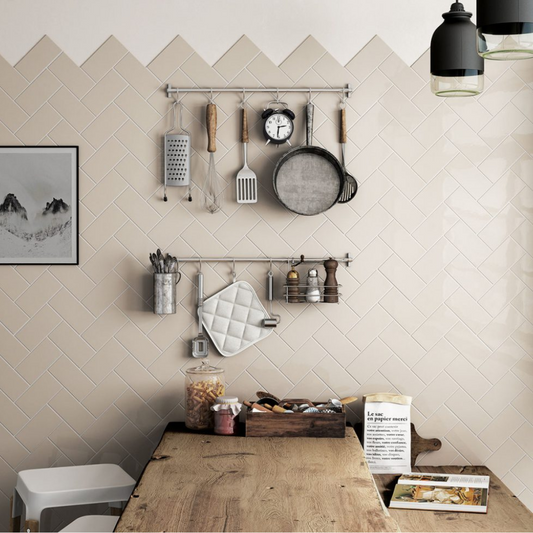 Evolution Greige Ceramic Tile 7.5 x 15cm-Delforno