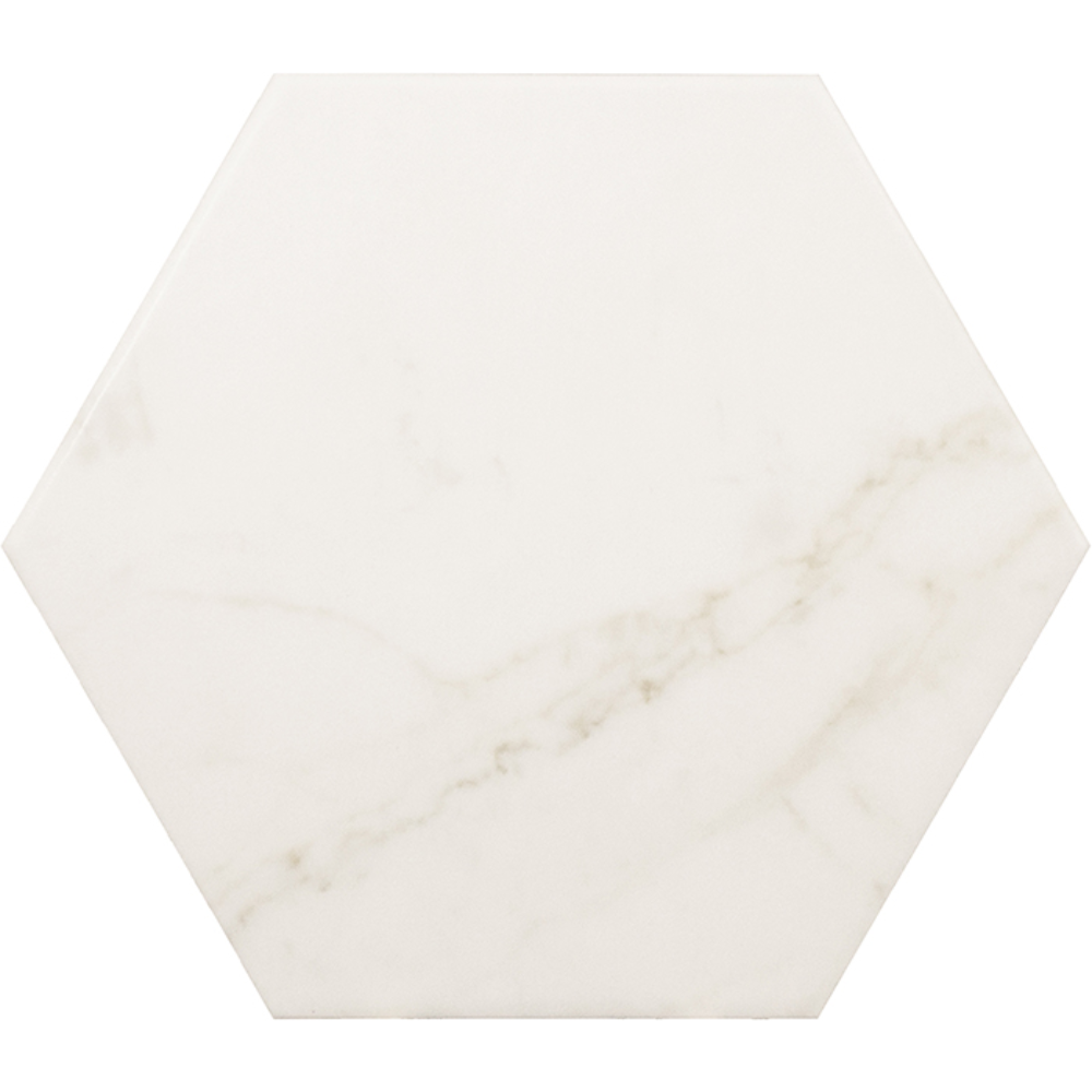 Hex Carrara Porcelain Tile 17.5 x 20cm-Delforno