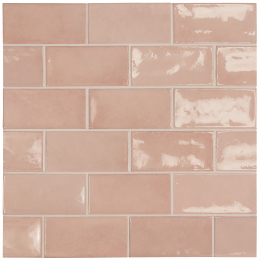 Village Rose Gold Ceramic Tile 6.5 x 13.2cm-Delforno