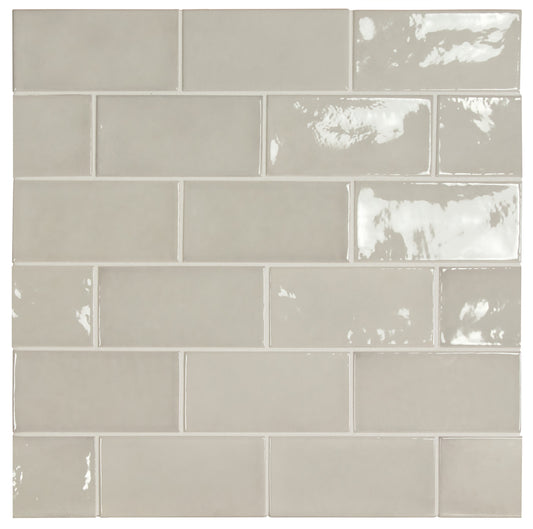 Village Silver Mist Ceramic Tile 6.5 x 13.2cm-Delforno