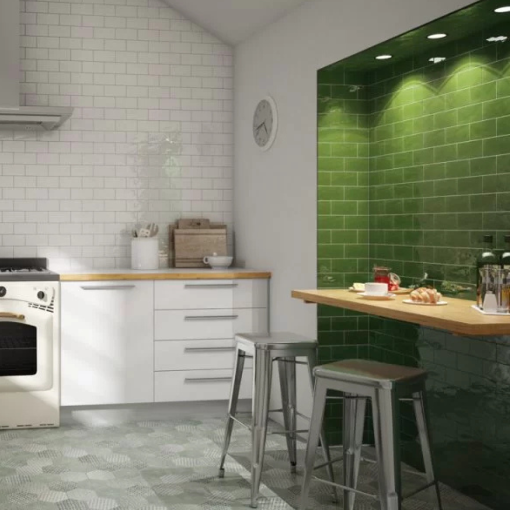 Antic Verde Vic Ceramic Tile 7.5 x 15cm-Delforno