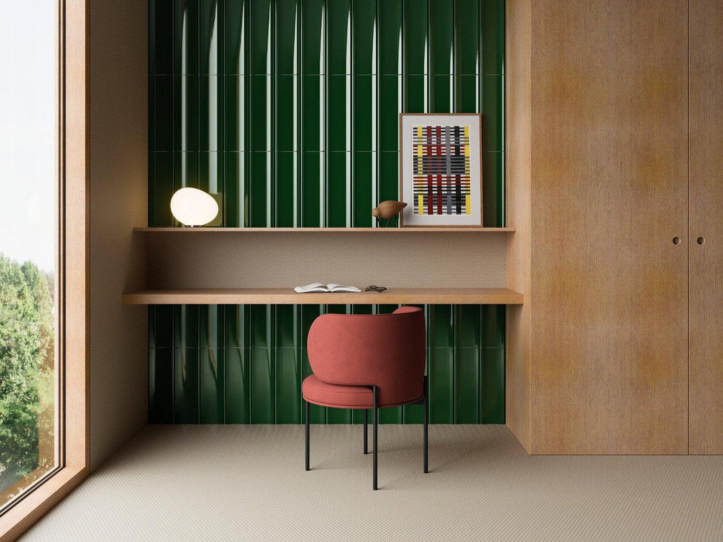 Design Collection Bow Green Ceramic Tile 15x45cm-Delforno-Delforno
