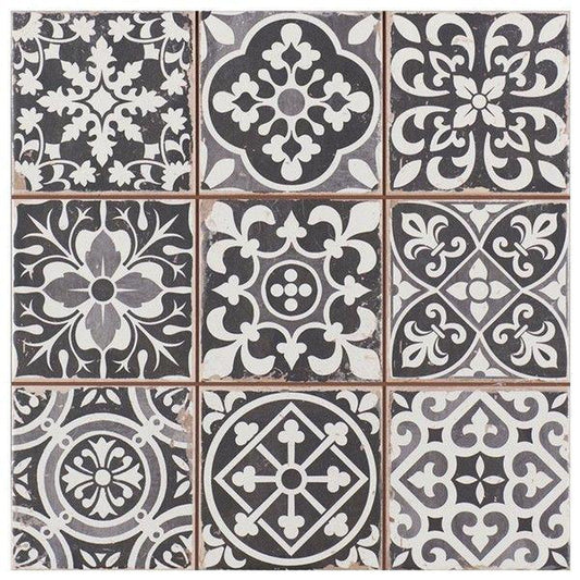Foligno Faenza Nero Ceramic Tile 33 x 33cm-Delforno