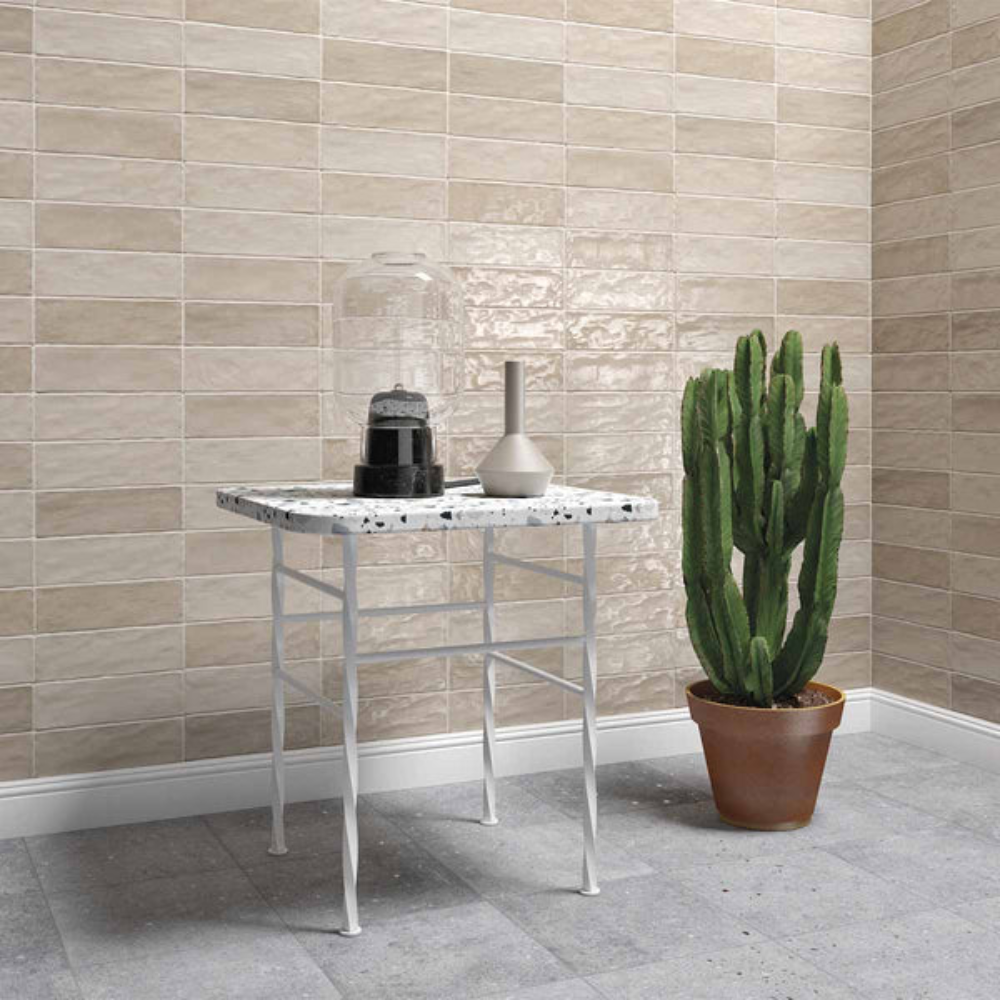 Riad Sand Ceramic Tile 6.5 x 20cm-Delforno