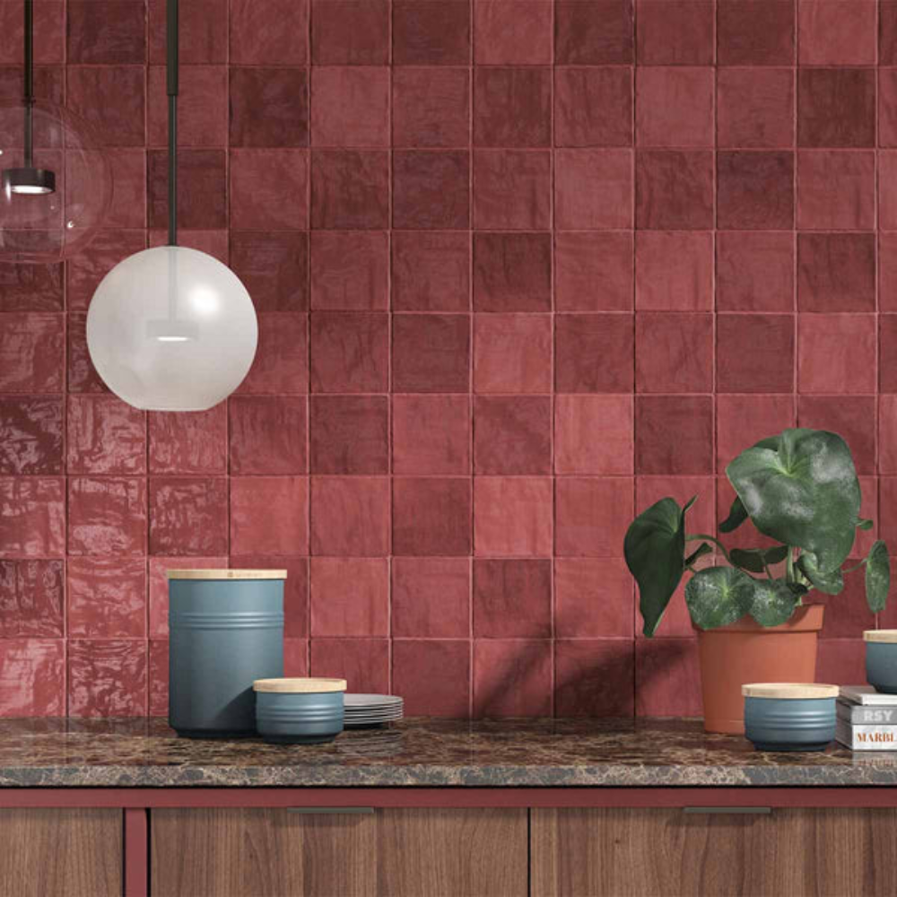 Riad Red Ceramic Tile 10 x 10cm-Delforno