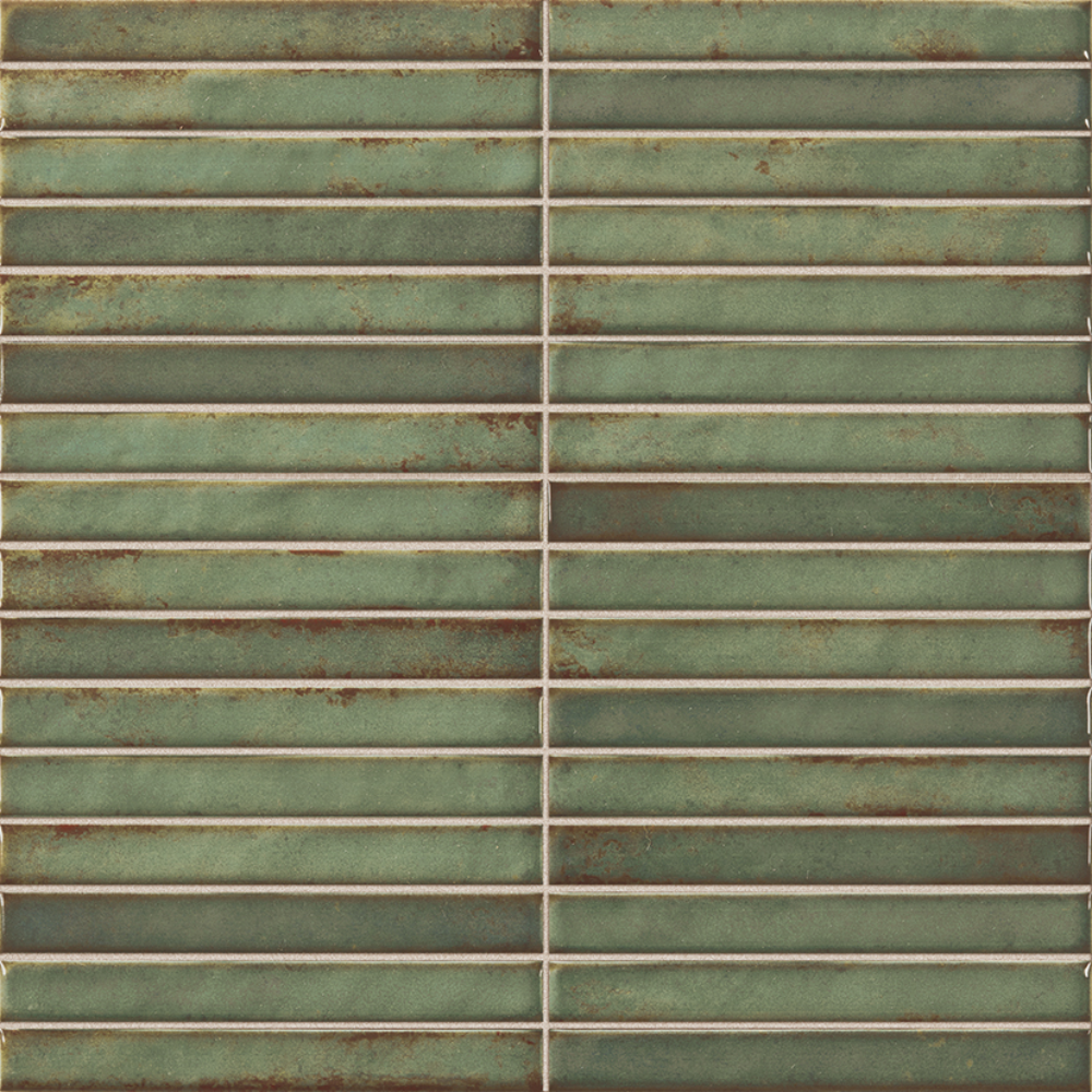 Pencil Raku Emerald Ceramic Tile 35 x 35cm-Delforno