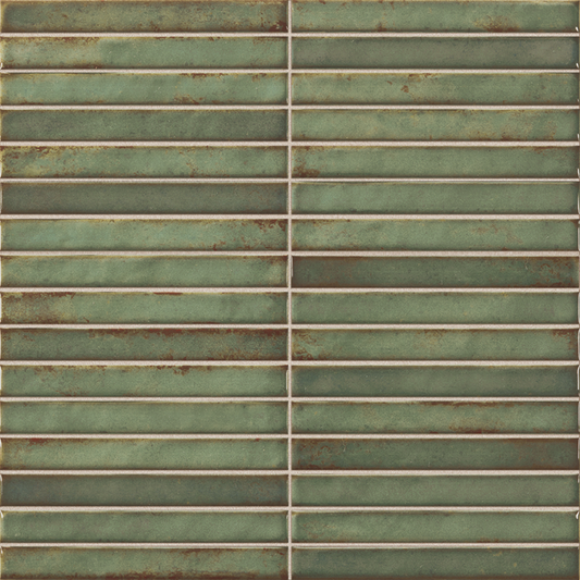 Pencil Raku Emerald Ceramic Tile 35 x 35cm-Delforno