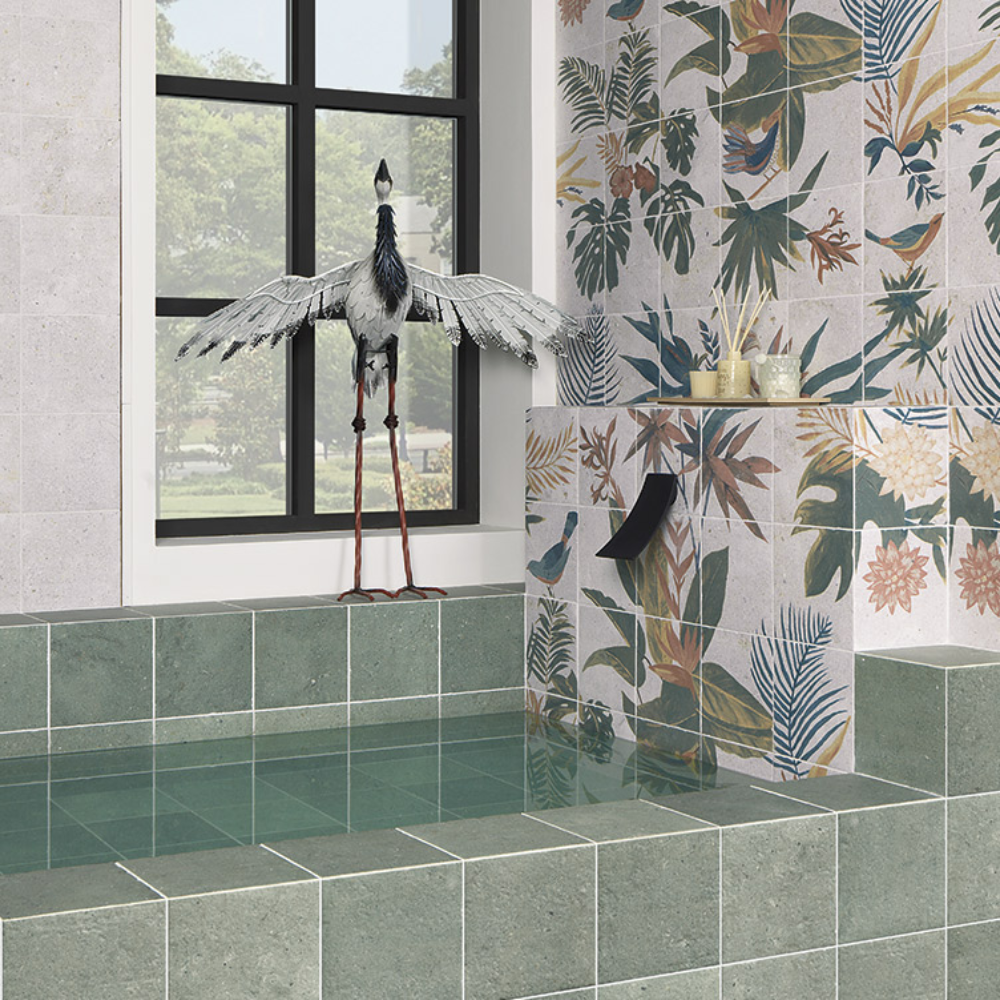 Green Bali Stone Porcelain Tile 20 x 20cm-Delforno