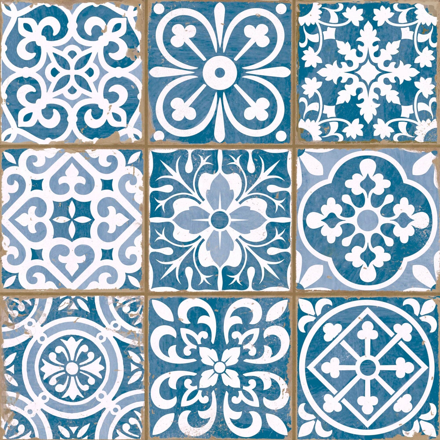 FS Faenza-A Blue Ceramic Tile 33 x 33cm-Delforno