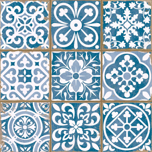 FS Faenza-A Blue Ceramic Tile 33 x 33cm-Delforno