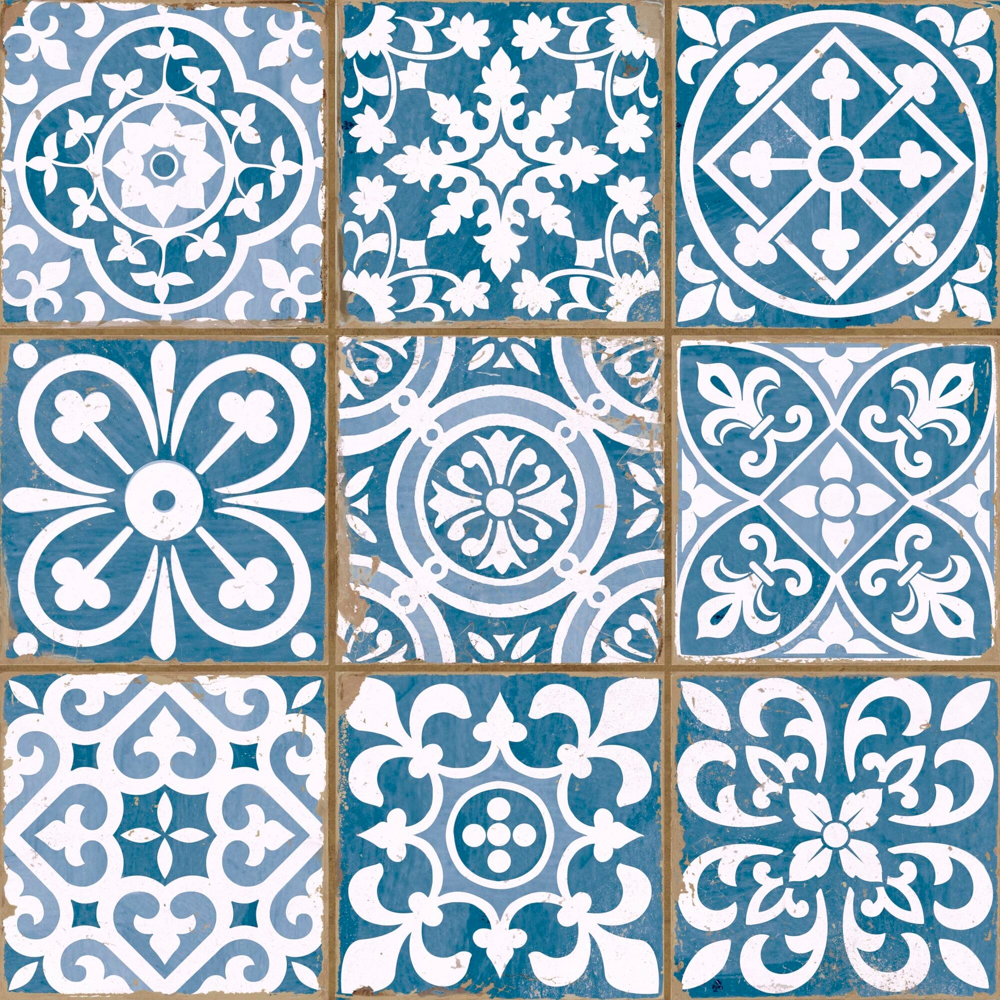 FS Faenza-A Blue Ceramic Tile 33 x 33cm-Delforno