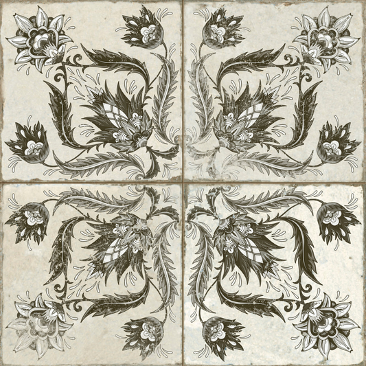 Fs Ivy Black Ceramic Tile 45 x 45cm-Delforno