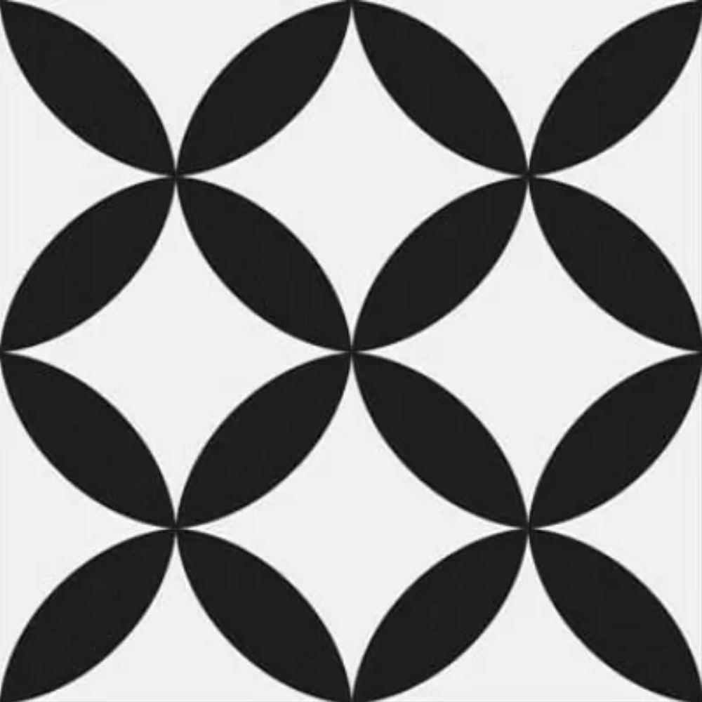 Circle Black Porcelain Tile 45 x 45cm-Delforno