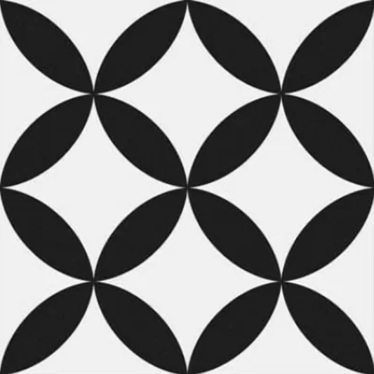 Circle Black Porcelain Tile 45 x 45cm-Delforno