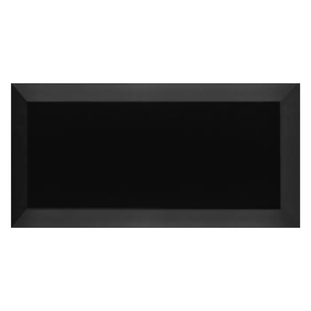 Negro Brillo Flat Creamic Tile 7.5 x 15cm-Delforno