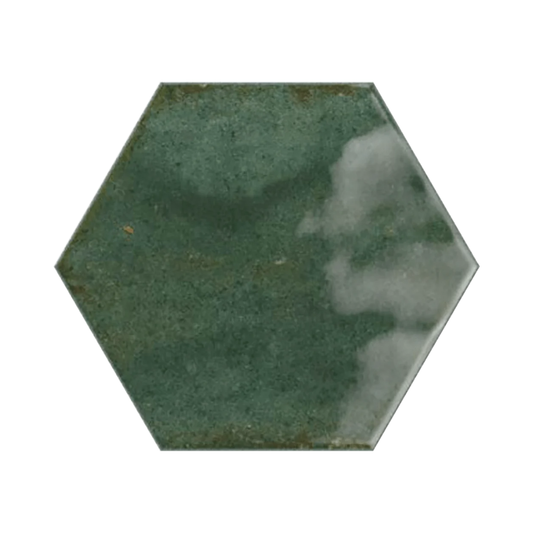 Hope Olive Hexagon Ceramic Tile 15 x 17.3cm-Delforno