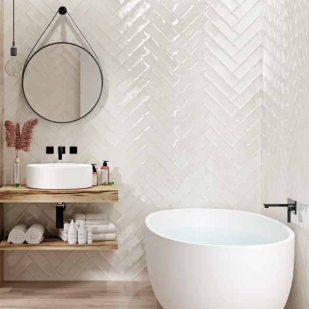 Vibe White Ceramic Tile 7.5 x 30cm-Delforno