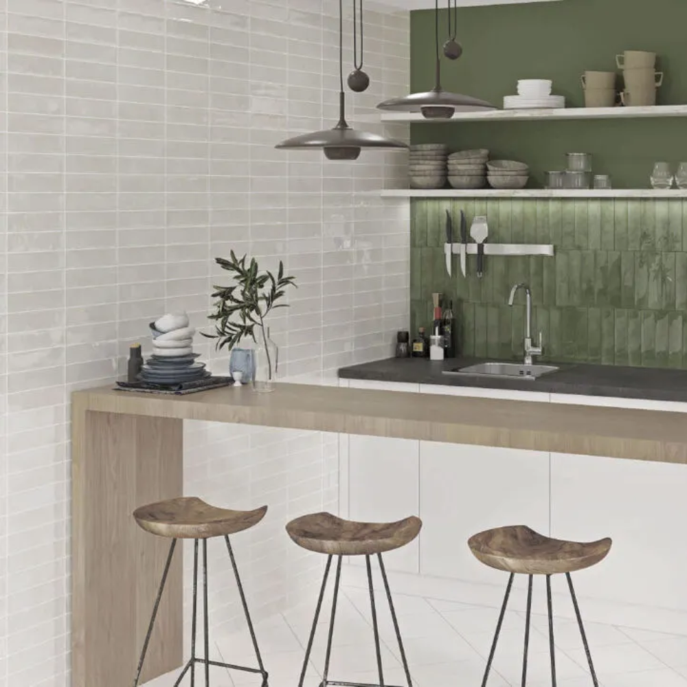Vibe White Ceramic Tile 7.5 x 30cm