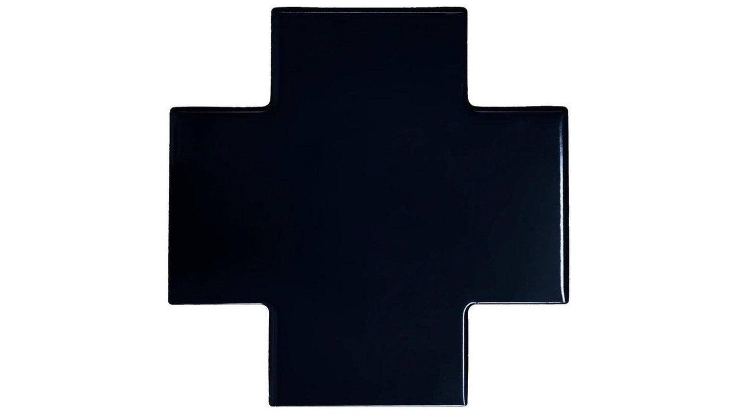Shapes Collection Puzzle Black Ceramic Tile 15 x 15cm-Delforno-Delforno