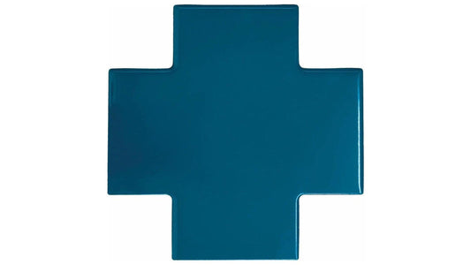 Shapes Collection Puzzle Teal Ceramic Tile 15 x 15cm-Delforno