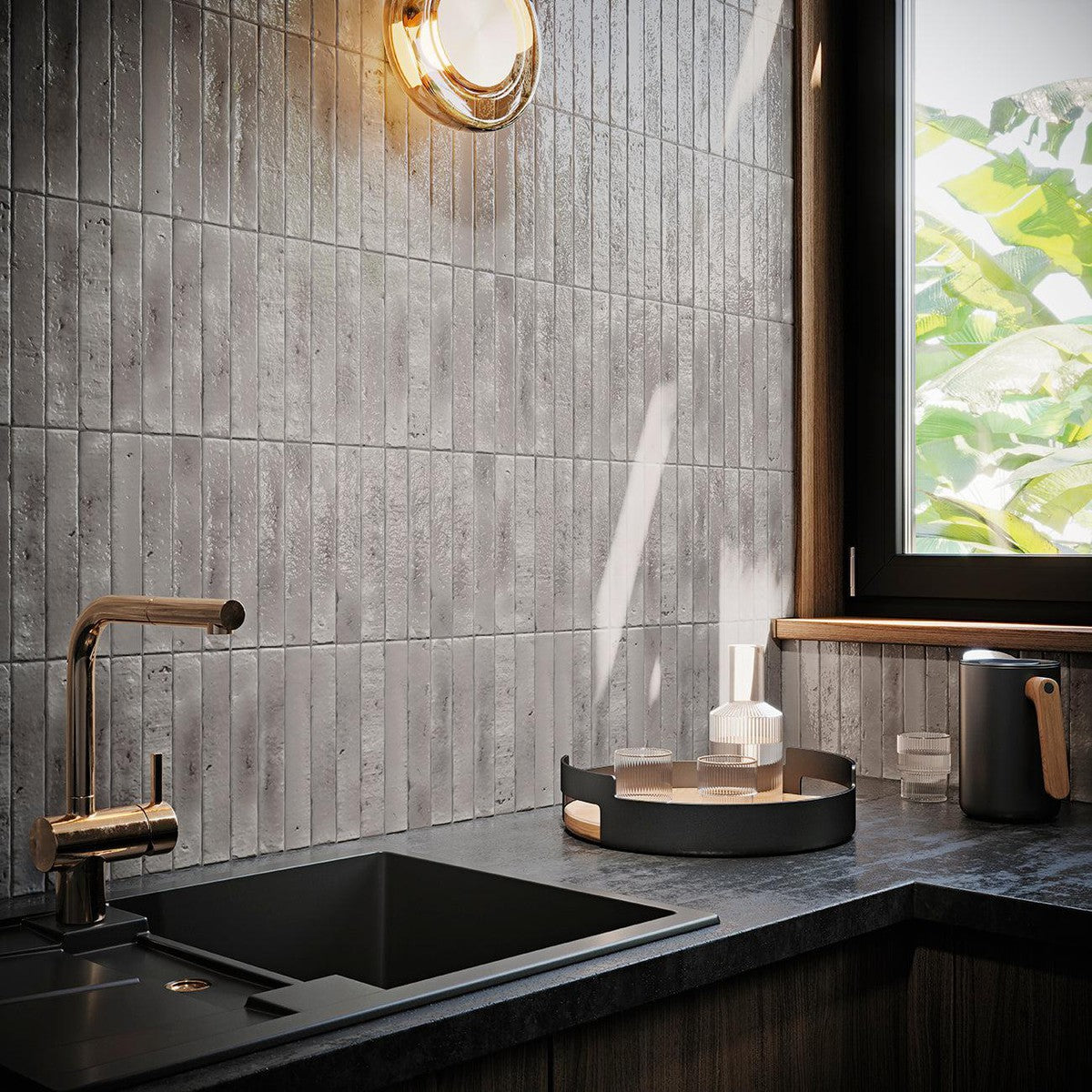 Small Format Gris Oscuro Brick 3.8 x 23.5cm-Delforno