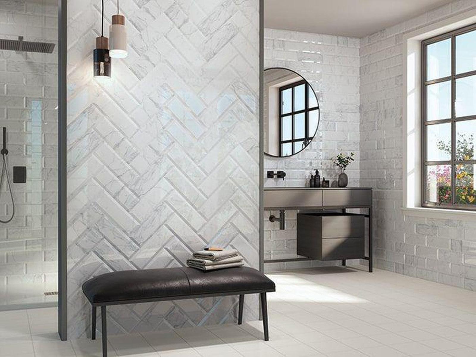 Subway Collection Victorian Carrara Ceramic Tile 10x30cm-Delforno