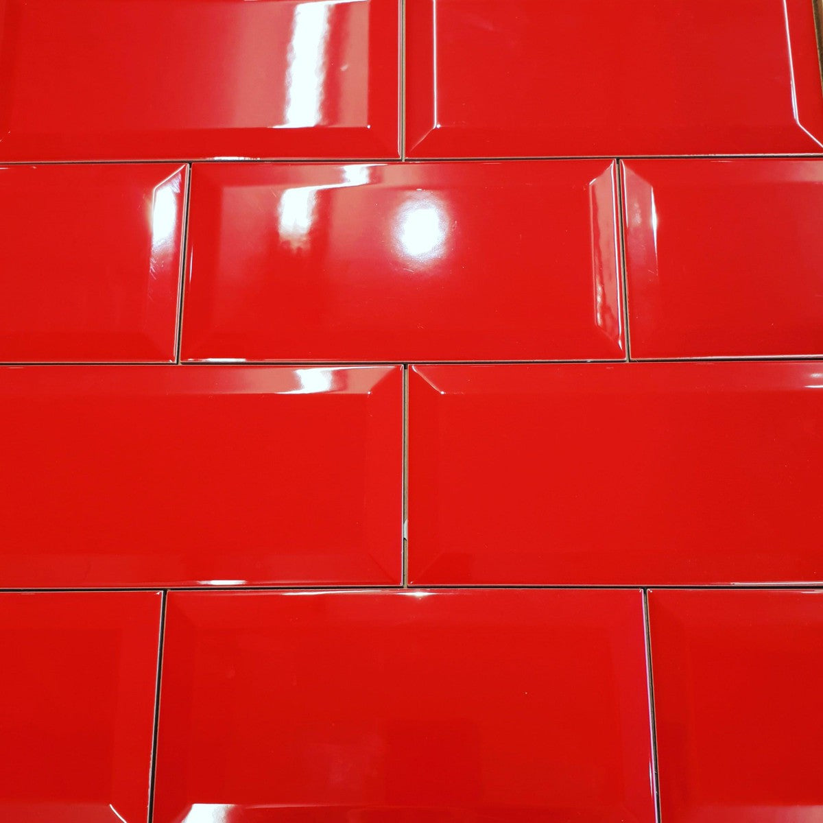 Subway Collection Victorian Red Brillo Ceramic Tile 10 x 20cm-Delforno