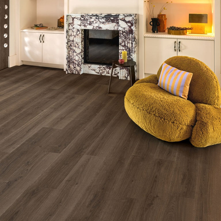 Brushed Oak Brown Laminate Flooring 138 x 21.20cm-Delforno