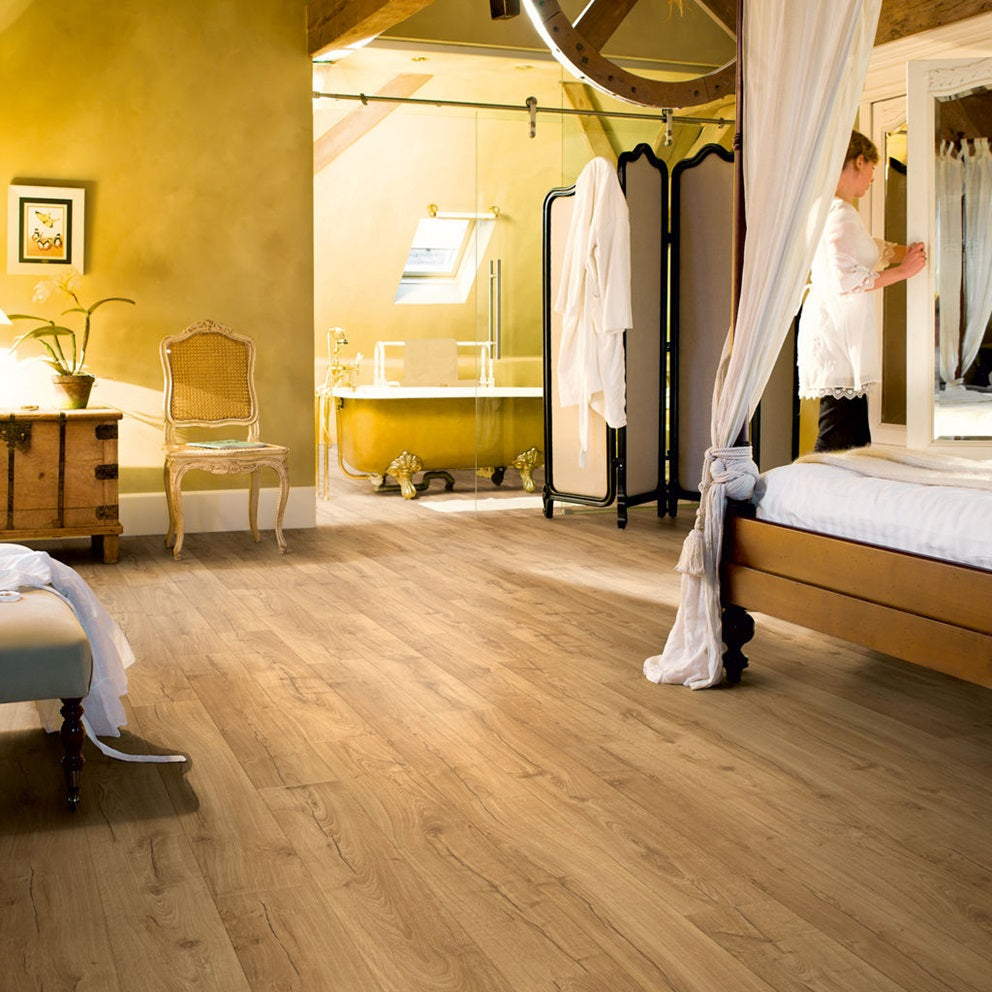 Classic Oak Natural Laminate Wooden Flooring 19 x 137.97cm-Delforno