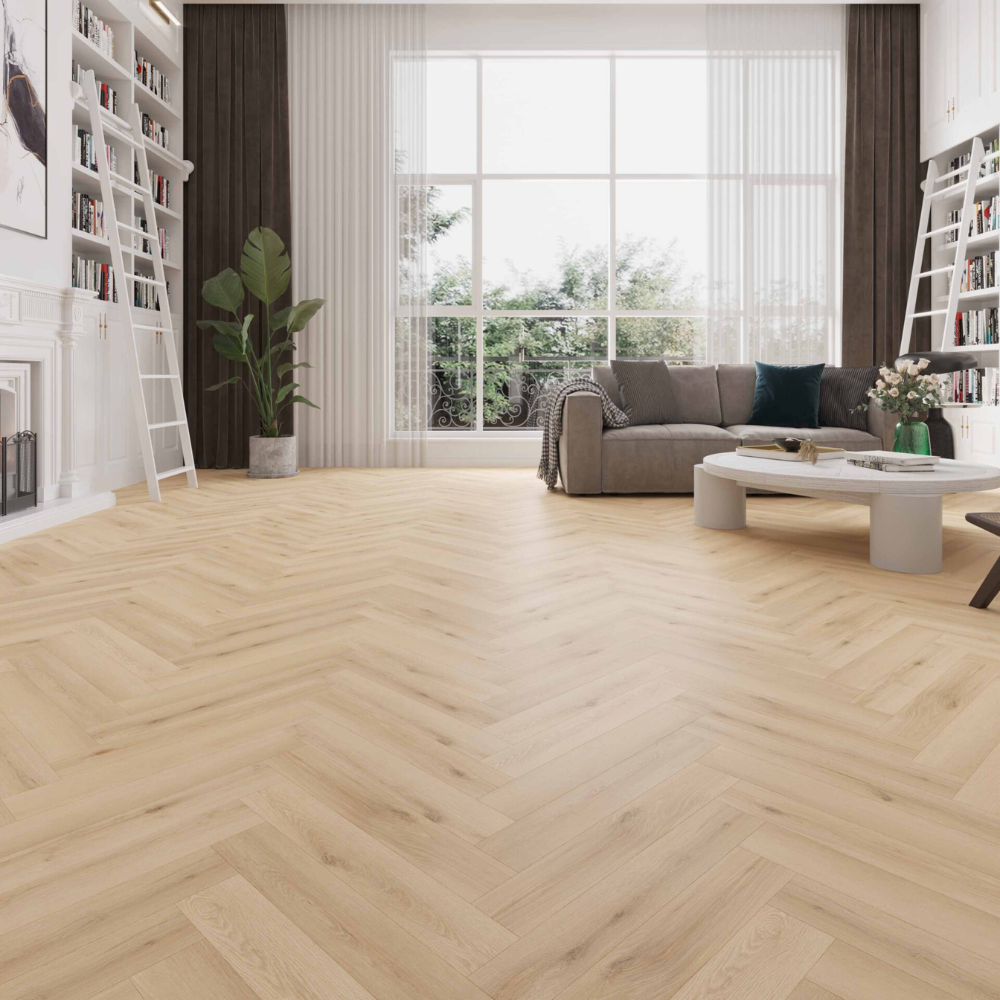 Milano Terra Oak Herringbone Laminate Wooden Flooring 10.10cm x 60.60cm-Delforno