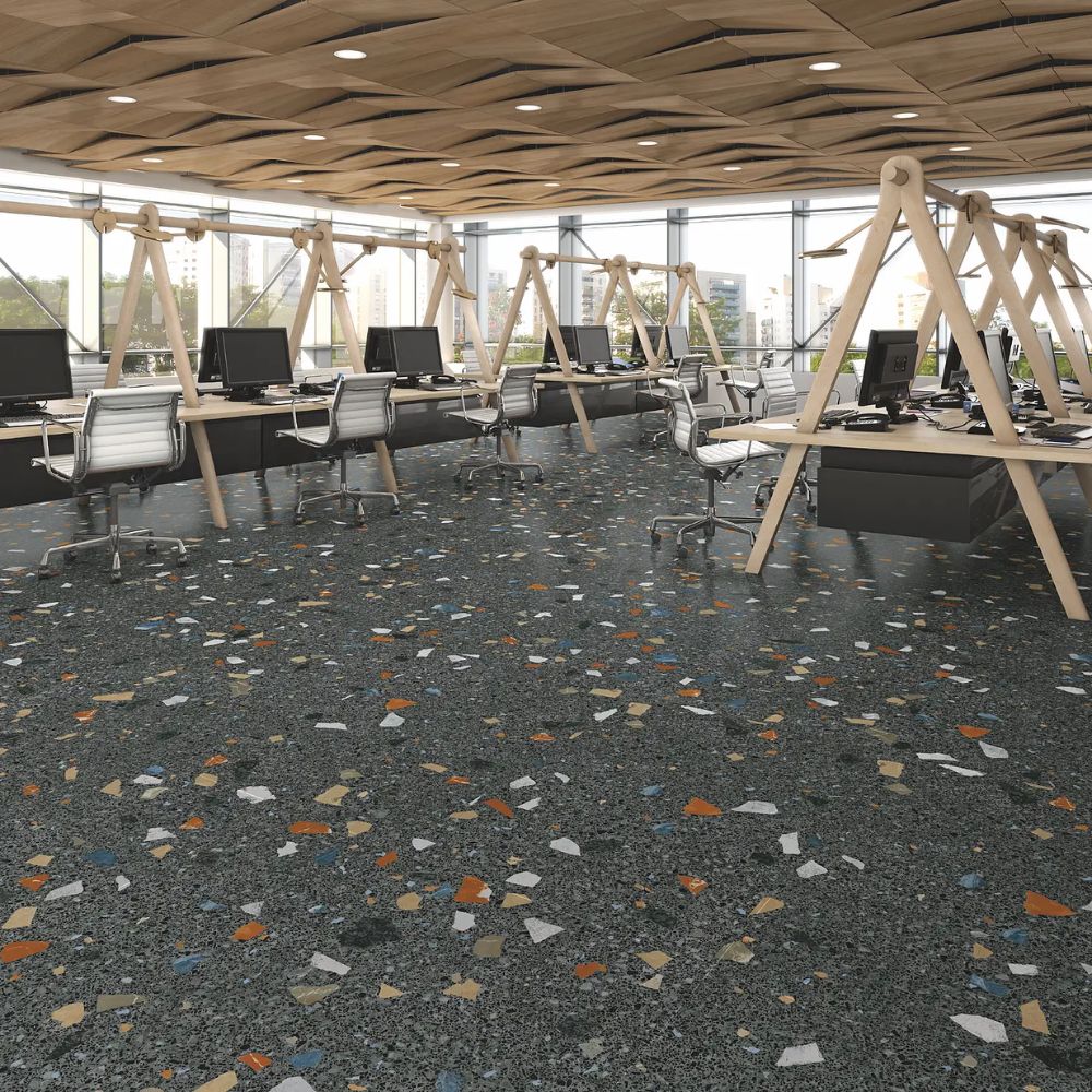Stracciatella-R Grafito Porcelain Tile 80 x 80cm-Delforno