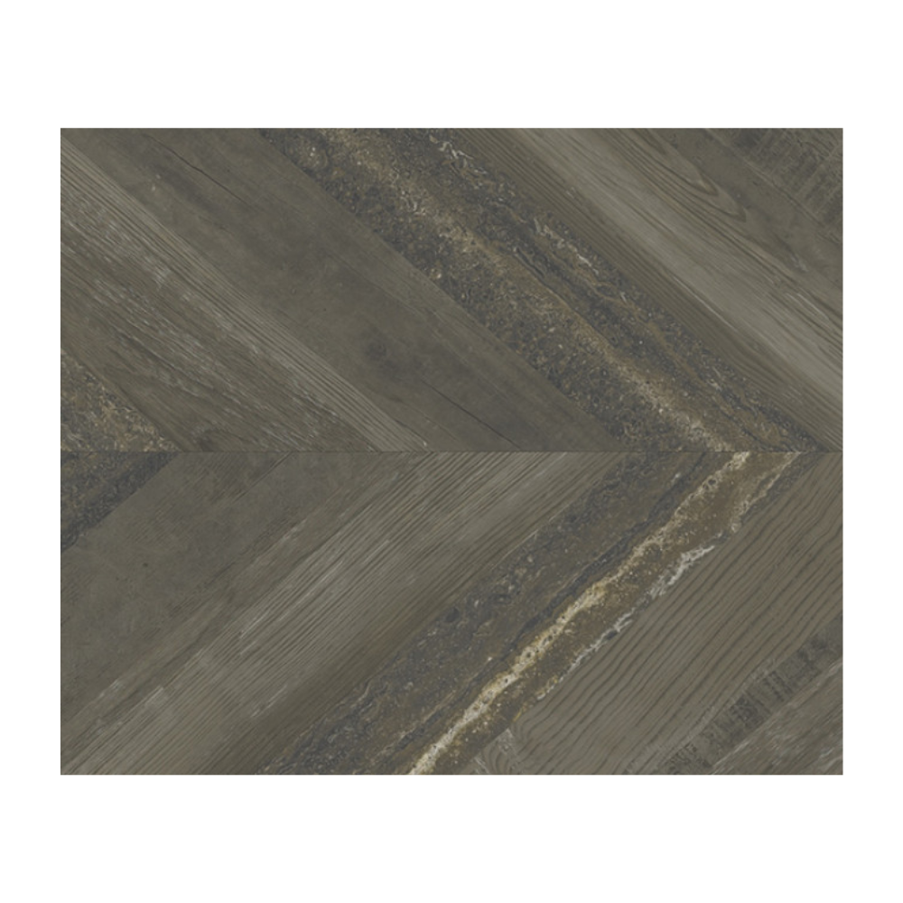 Chevron Walnut Stamp Porcelain Tile 50 x 100cm-Delforno