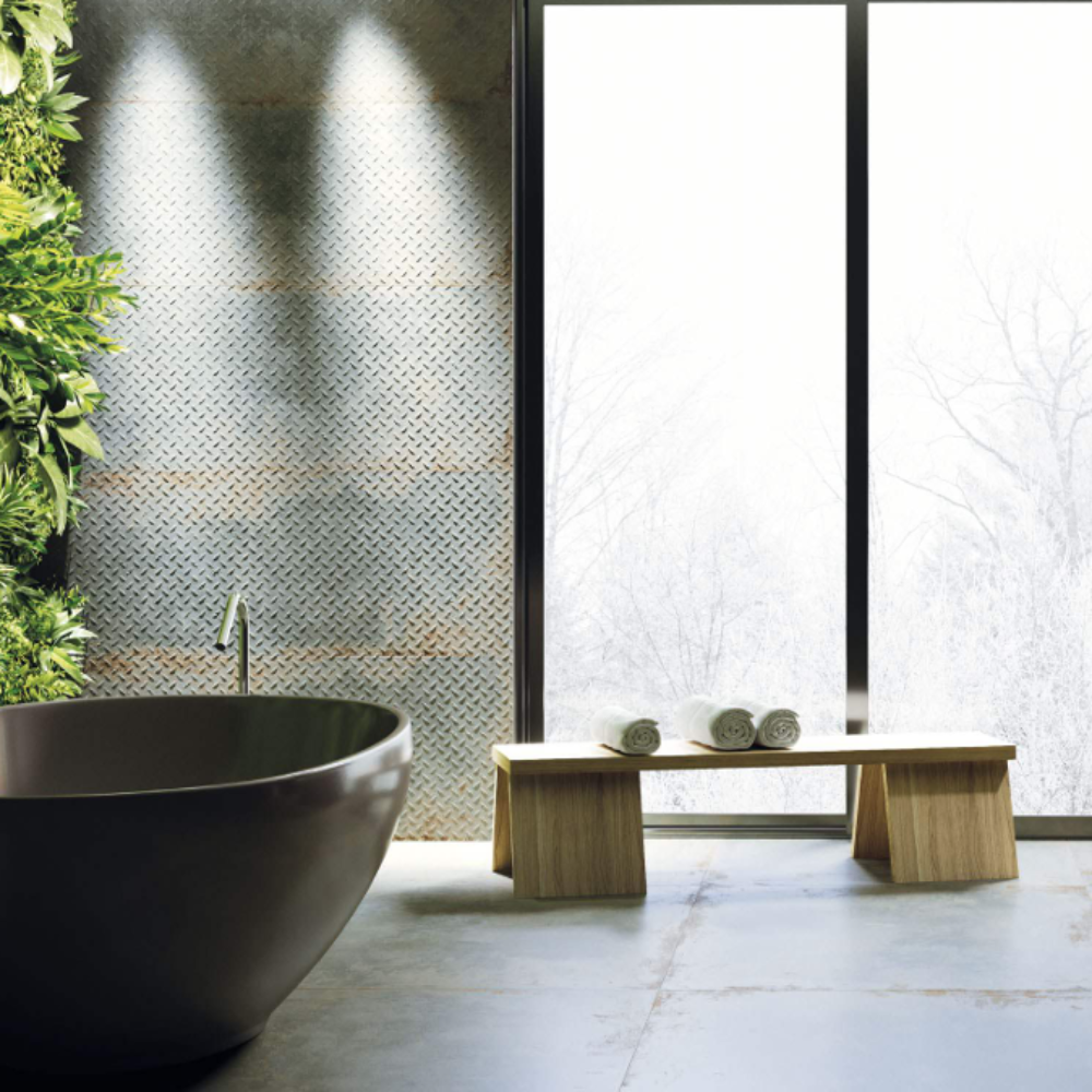 Flamed Green Vega Ceramic Tile 44.63 x 119.3cm-Delforno