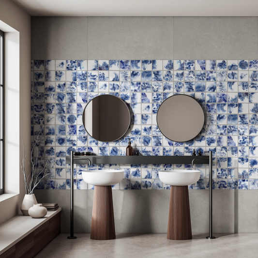 Ciment Stamp Porcelain Tile 49.75 x 99.55cm-Delforno