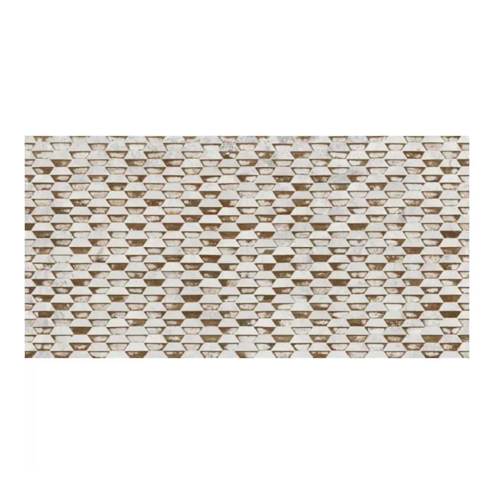 Steel White Stamping Natural Porcelain Tile 49.75 x 99.55cm-Delforno